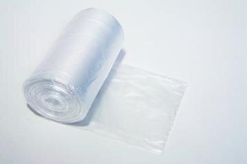 Vuilniszak HDPE, 10 micron, ft 44 x 48 cm, transparant, rol van 50 stuks