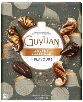 Guylian chocolade adventskalender, doos van 247 gram
