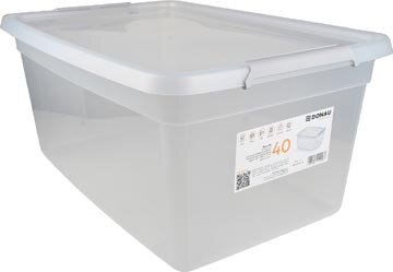 DONAU Home opbergdoos, 40 liter, transparant