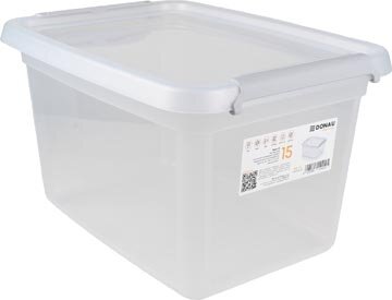 DONAU Home opbergdoos, 15 liter, transparant
