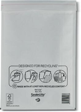 Mail Lite luchtkussenenveloppen, wit, F/3, 220 x 330 mm, doos van 100 stuks