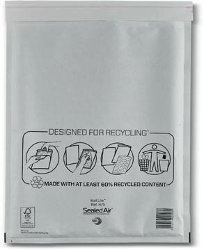 Mail Lite luchtkussenenveloppen, wit, H/5, 270 x 360 mm, doos van 100 stuks