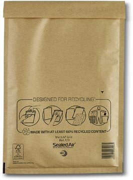 Mail Lite luchtkussenenveloppen, goud, F/3, 220 x 330 mm, doos van 100 stuks