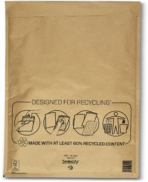 Mail Lite luchtkussenenveloppen, goud, K/7, 350 x 470 mm, doos van 100 stuks