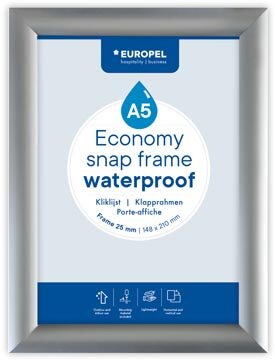 Europel clicklijst Economy, waterdicht, lijst 25 mm, ft A5, zilver