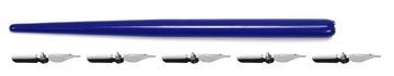 Kangaro tekenpenhouder met kroontjes, blauw, blister van 1 houder en 5 kroontjes