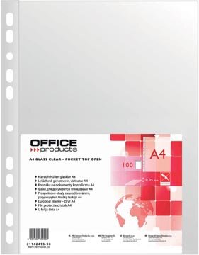 OFFICE products geperforeerde showtas, A4, 50 micron, glashelder, pak van 100 stuks