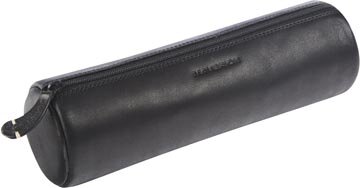 Maverick lederen pennenzak, rond, large, zwart