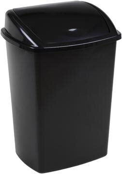 Vuilbak met swing deksel 4,45 l, zwart