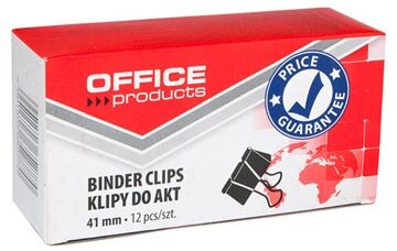 OFFICE products foldbackclip, zwart, 41 mm, doos van 12 stuks