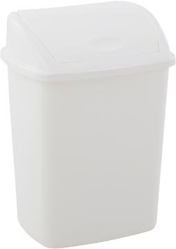 Vuilbak met swingdeksel, 15 l, wit