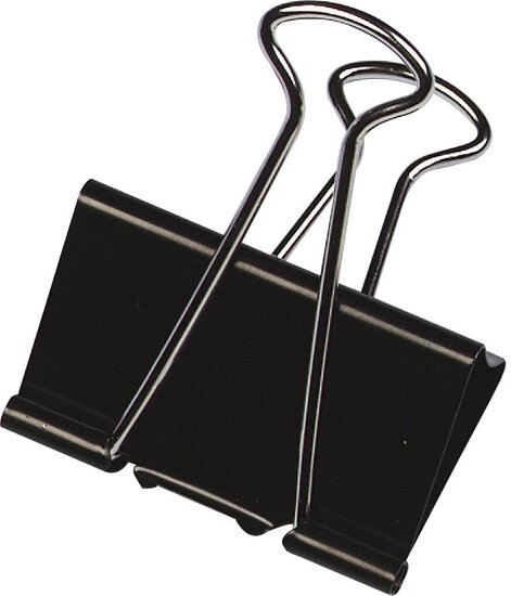 Q-CONNECT foldbackclip, zwart, 19 mm, doosje van 10 stuks