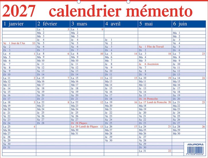 Aurora Memento 20 Franstalig, 2027
