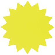 Folia etiketten in fluokarton 18 cm fluo geel (sterren)