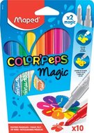 Maped viltstift Color&#039;Peps Magic, etui van 10 stuks in geassorteerde kleuren en 2 magic stiften