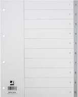 Q-CONNECT numerieke tabbladen, A4, PP, 1-10, met indexblad, grijs