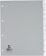 Q-CONNECT neutrale tabbladen, A4, PP, 10 tabs, grijs