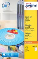 Avery L7676-25 CD etiketten, diameter 117 mm, 50 etiketten, wit
