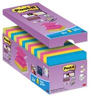 Post-it Super Sticky Z-notes, 90 vel, ft 76 x 76 mm, doos van 14 + 2 gratis, geassorteerde kleuren