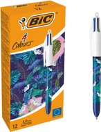 Bic 4 Colours Tie&amp;Dye balpen, medium, doos van 12 stuks