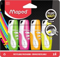 Maped Markeerstift Fluo&#039;Peps Pocket Soft etui van 4 stuks