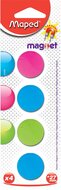 Maped magneten op blister diameter 27 mm, blister van 4 stuks (groen, blauw of fuchsia)