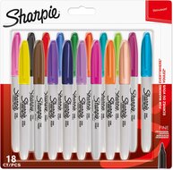 Sharpie permanente marker, fijn, blister van 18 stuks in geassorteerde kleuren