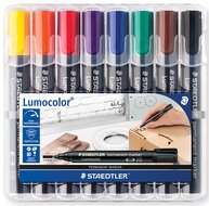 Staedtler Lumocolor 352, permanent marker, ronde punt, 2 mm, etui van 8 stuks in geassorteerde kleuren