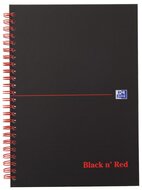 Oxford BLACK N&#039; RED spiraalblok karton, 140 bladzijden ft A5, geruit 5 mm