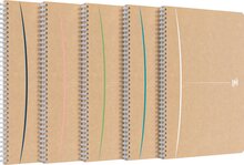 Oxford Touareg spiraalschrift, 180 bladzijden, ft A4, geruit 5 mm, geassorteerde kleuren