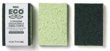 Mr. Eco schuurspons ft 9,8 x 6,8 x 2 cm, met stevige vezels, pak van 2 stuks