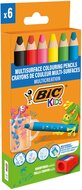 Bic Kids kleurpotlood Multisurface, assorti, etui van 6 stuks + slijper