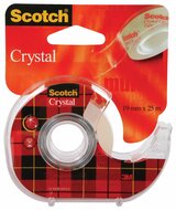 Scotch Plakband Crystal ft 19 mm x 25 m, blister met 1 afroller met 1 rolletje