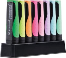 STABILO GREENBOSS PASTEL markeerstift, deskset van 8 stuks in geassorterde kleuren