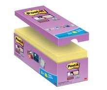 Post-it Super Sticky notes, 90 vel, ft 76 x 76 mm, geel, pak van 14 blokken + 2 gratis