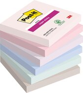 Post-it Super Sticky notes Soulful, 90 vel, ft 76 x 76 mm, geassorteerde kleuren, pak van 6 blokken