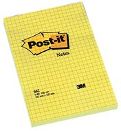 Post-it Notes, ft 102 x 152 mm, geel, geruit, blok van 100 vel