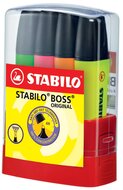 STABILO BOSS ORIGINAL markeerstift, Desk set Parade van 4 stuks in geassorteerde kleuren