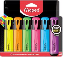 Maped markeerstift Fluo&#039;Peps assortiment blister met 6 stuks