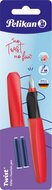 Pelikan Twist vulpen, op blister, rood (Fiery Red)