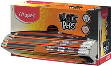 Maped potlood Black&#039;Peps HB, met gum, kartonnen displaydoos van 100 stuks