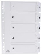 Pergamy tabbladen met indexblad, ft A4, 11-gaatsperforatie, karton, set 1-5