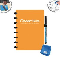 Correctbook A5 Original: uitwisbaar / herbruikbaar notitieboek, gelijnd, Peachy Orange (oranje)