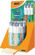 Bic Colours Velours 4-kleurenbalpen, medium, klassieke inktkleuren, display van 30 stuks