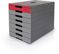 Durable ladenblok Idealbox Pro, 7 laden, rood