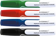 Q-CONNECT Premium whiteboard marker, ronde punt, set van 4 stuks in geassorteerde kleuren