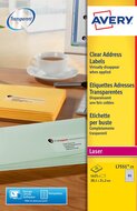 Avery L7551-25 adresetiketten ft 38,1 x 21,2 mm (b x h), 1.625 etiketten, transparant