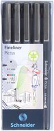 Schneider fineliner Pictus, etui van 5 stuks, assorti