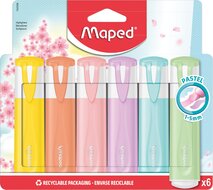 Maped markeerstift Color&#039;Peps, geassorteerde pastelkleuren, 6 stuks in een ophangetui