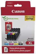 Canon photo value pack CLI-551XL, 660 pagina&#039;s, OEM 6443B008, 4 kleuren